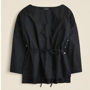 J Crew Ciel top in cotton poplin Black